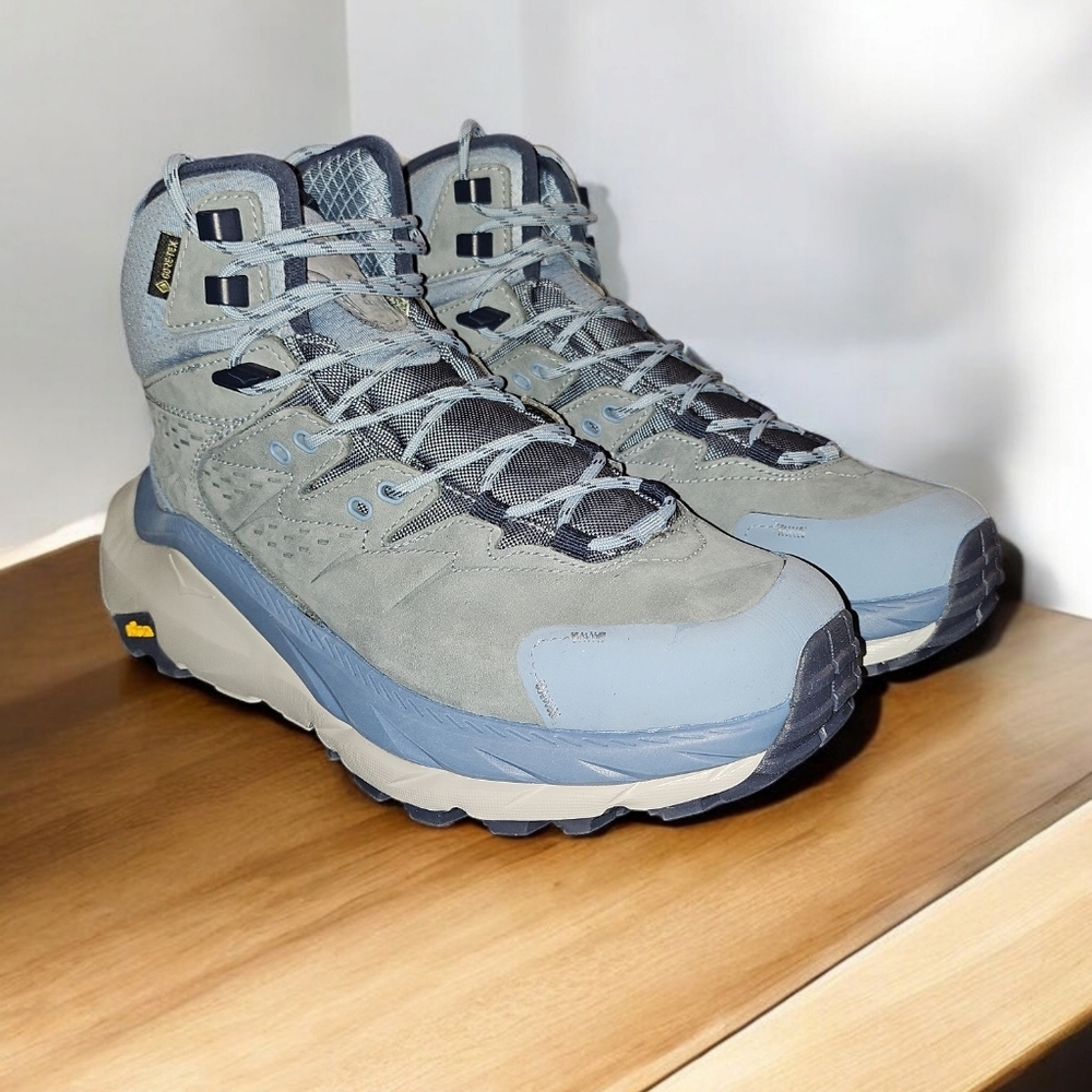 HOKA Kaha 2 GTX Gray/Blue Waterproof Hiking Boots - Picture 1 of 8
